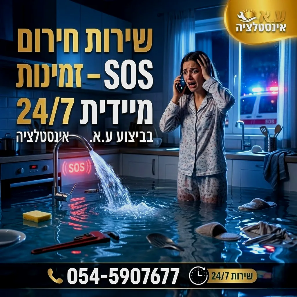 שירות חירום SOS – זמינות מיידית 24/7 לכל תקלות האינסטלציה והדודים!