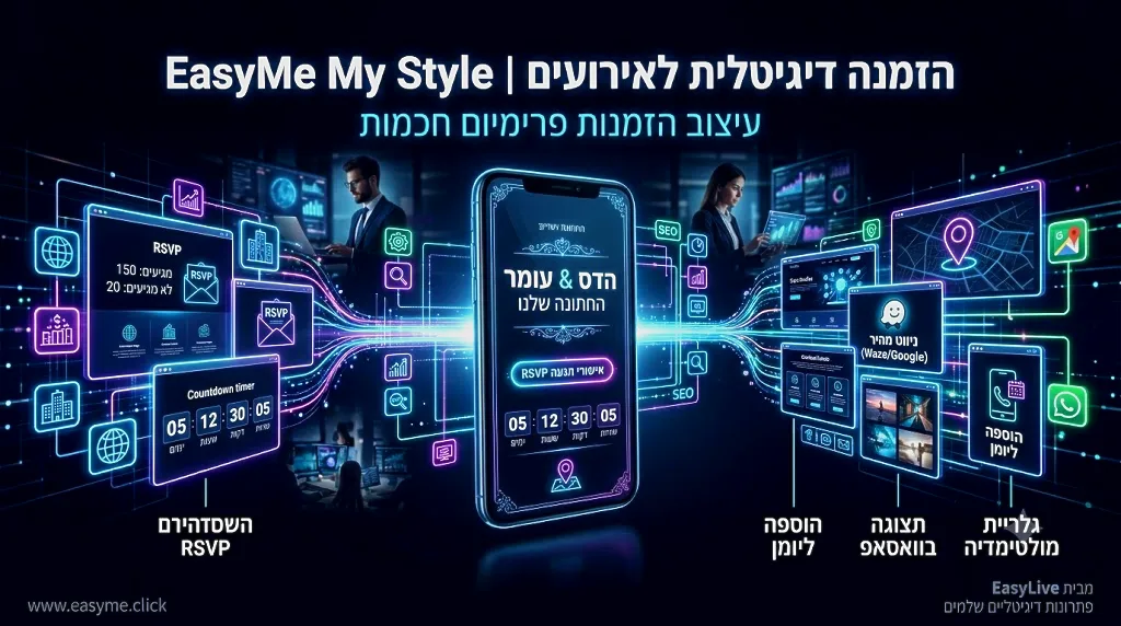 הזמנה דיגיטלית פרימיום – אתר תדמית לדוגמא | EasyMe My Style