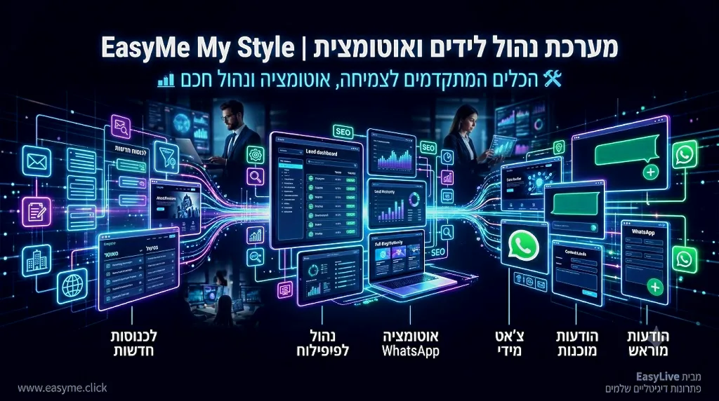 מערכת ניהול לידים ואוטומציית WhatsApp – אתר תדמית לדוגמא | EasyMe My Style