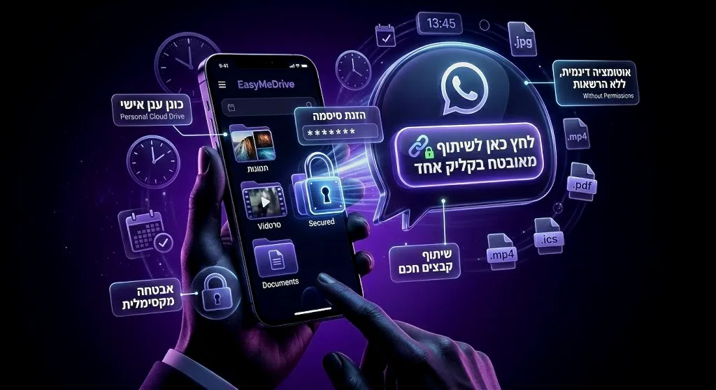EasyMeDrive | כונן ענן אישי ושיתוף קבצים חכם – אתר תדמית לדוגמא | EasyMe My Style